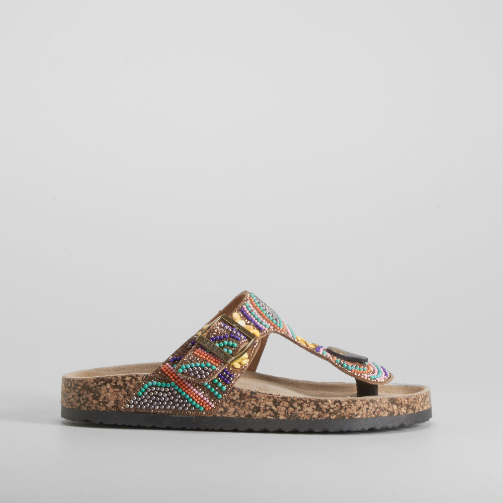 Sandalia bio dedo abalorios multicolor SENDA ROAD
