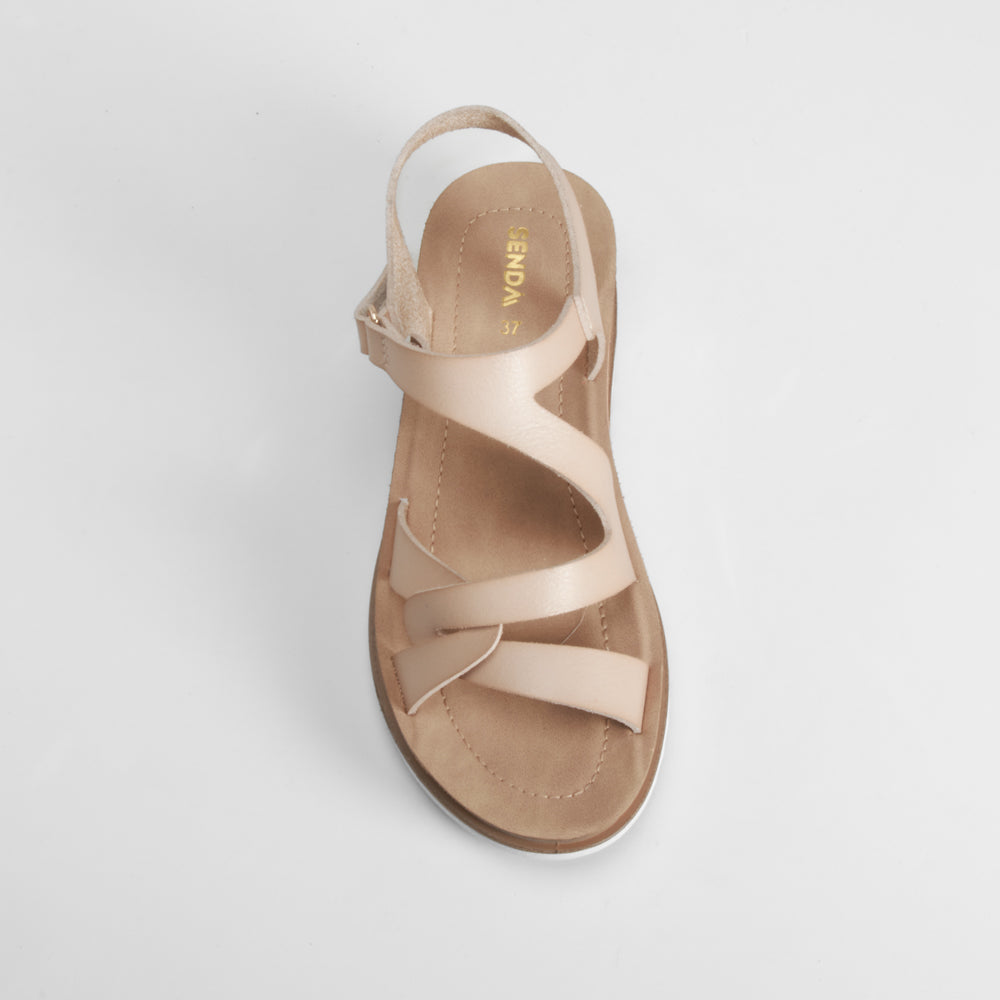 Sandalia de cuña beige SENDA ROAD