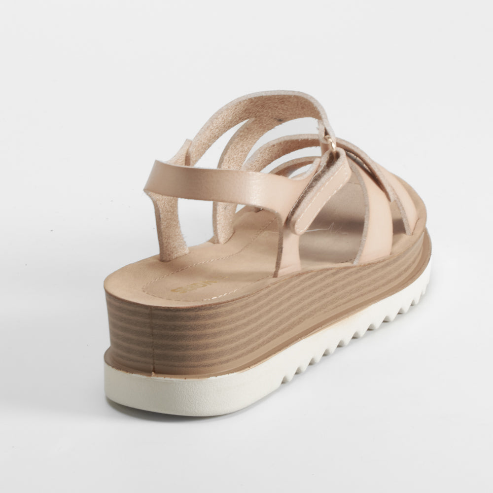 Sandalia de cuña beige SENDA ROAD