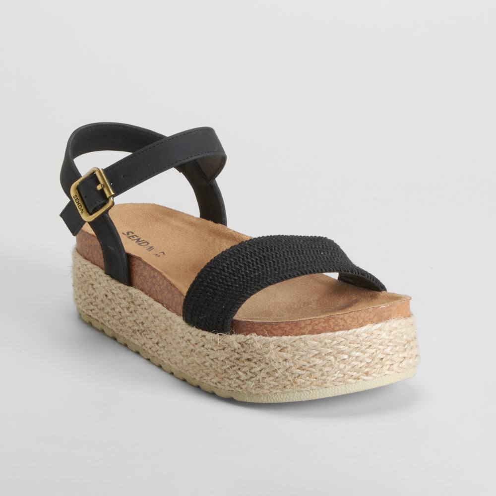 Sandalia plataforma negra SENDA ROAD