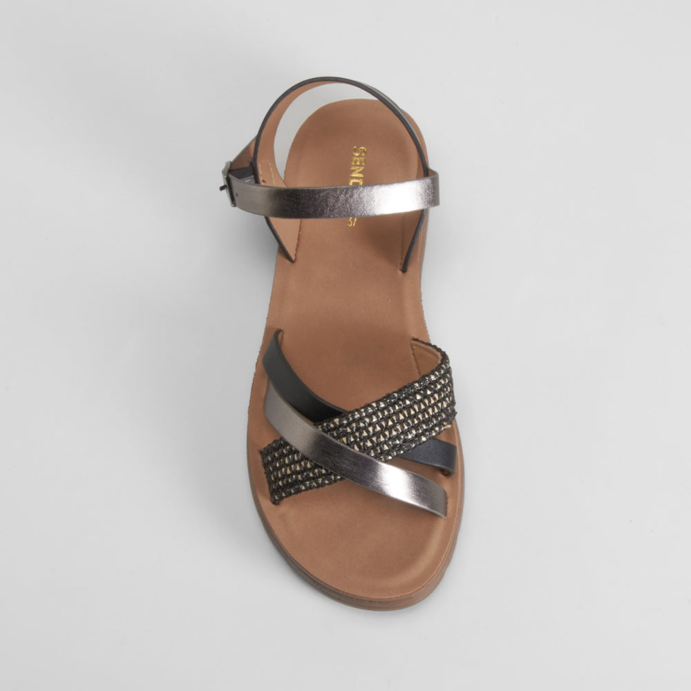 Sandalia bio tricolor negra SENDA ROAD