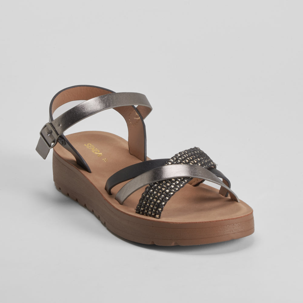 Sandalia bio tricolor negra SENDA ROAD