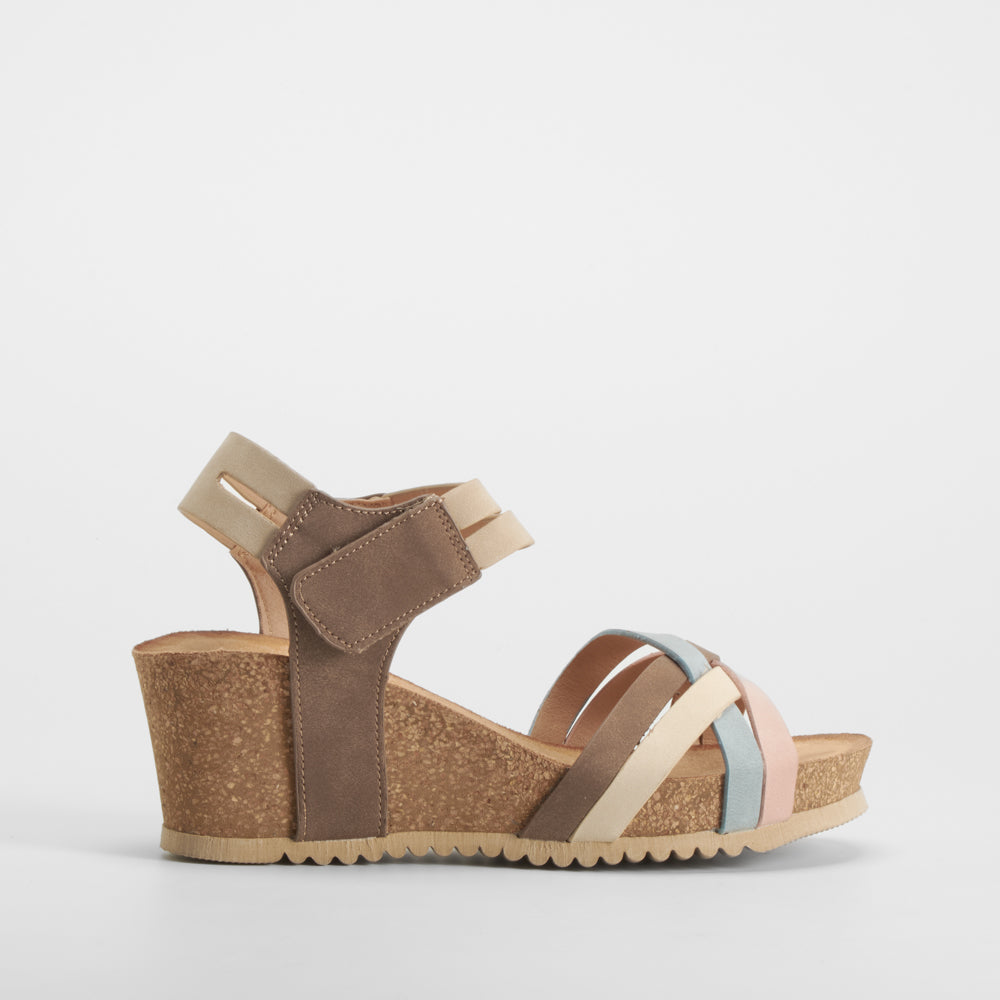 Sandalia cuña bio tiras multicolor SENDA ROAD