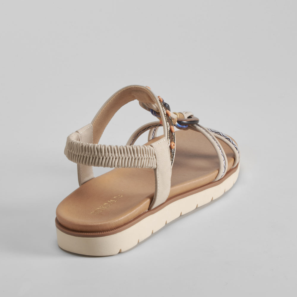 Sandalia aros madera beige SENDA ROAD