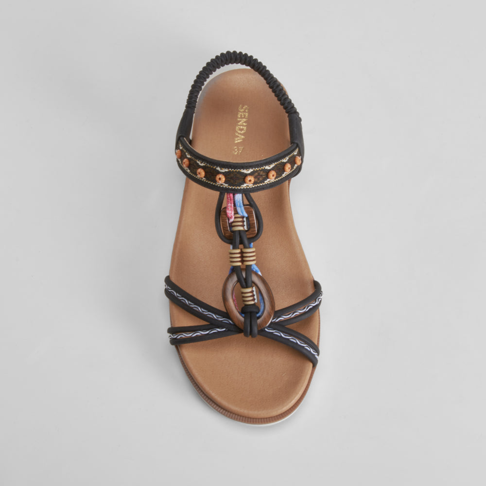 Sandalia aros madera negra SENDA ROAD