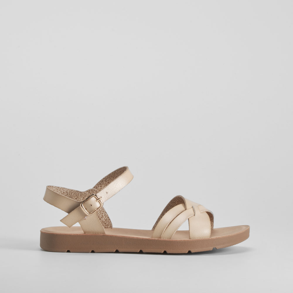 Sandalia tiras cruzada beige SENDA ROAD