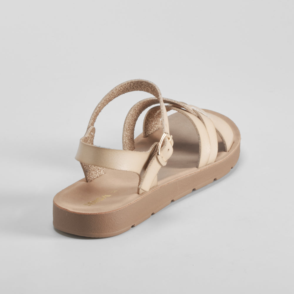 Sandalia tiras cruzada beige SENDA ROAD