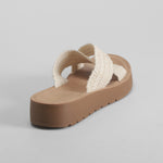 Sandalia pala cruzada macramé beige SENDA ROAD