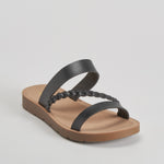 Sandalia plana trenza negra SENDA ROAD