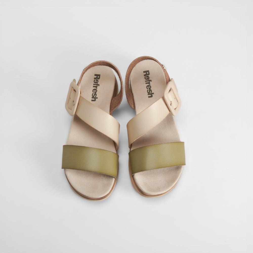 Sandalia tricolor blanco REFRESH