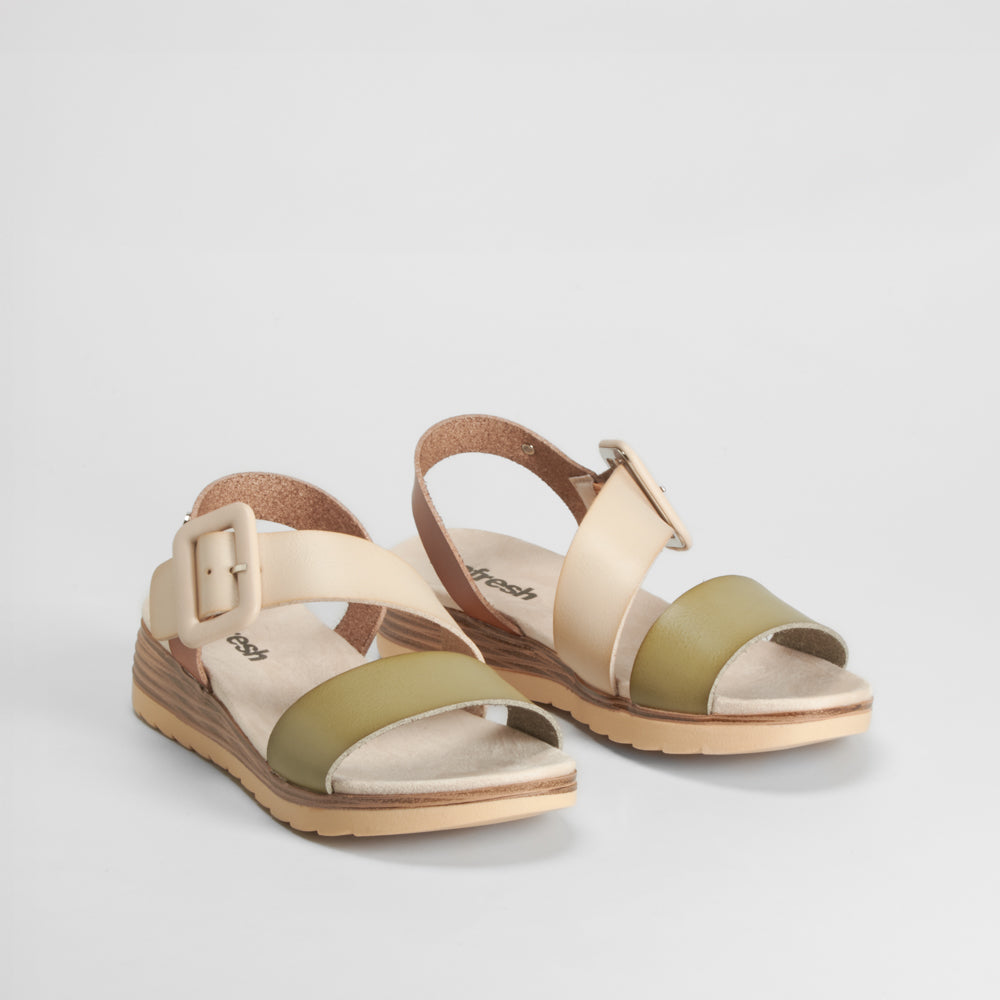 Sandalia tricolor blanco REFRESH