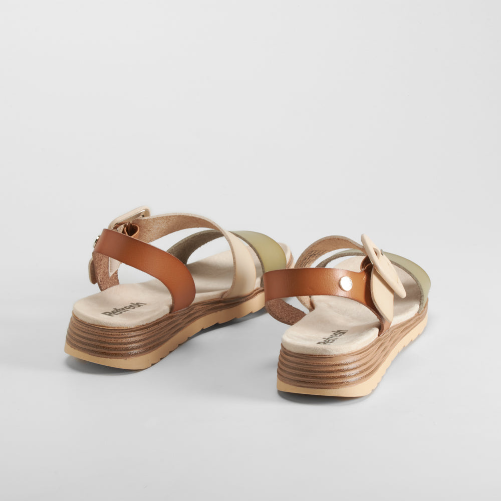 Sandalia tricolor blanco REFRESH