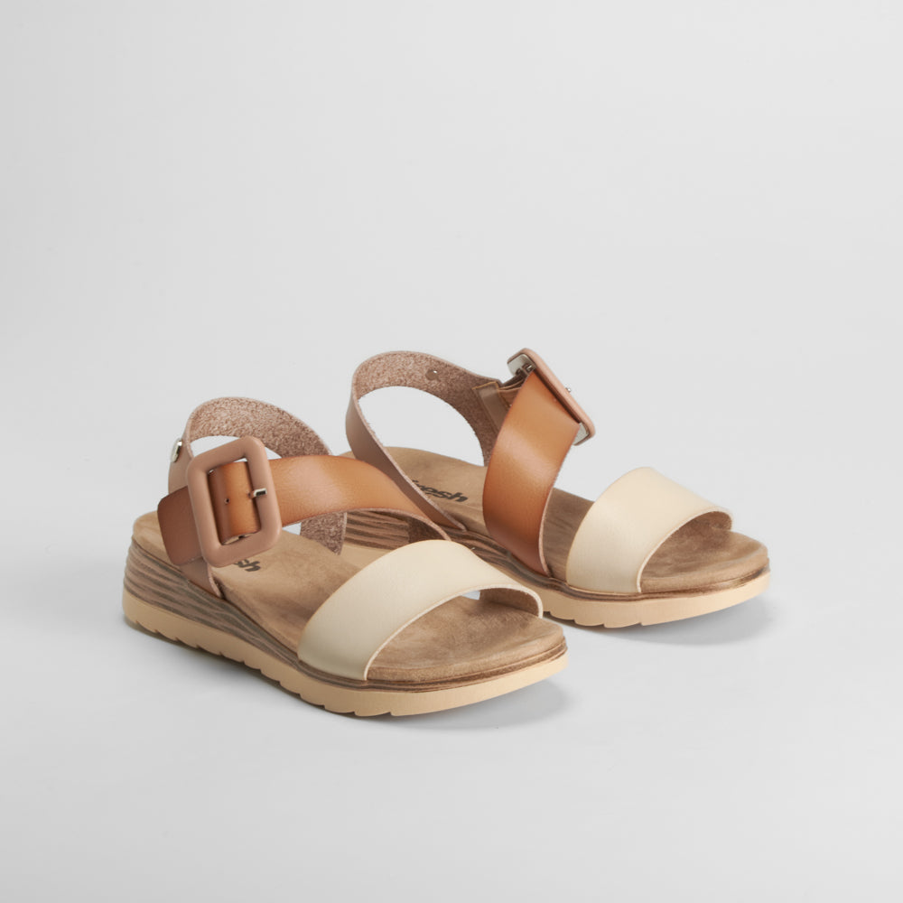 Sandalia tricolor taupe REFRESH