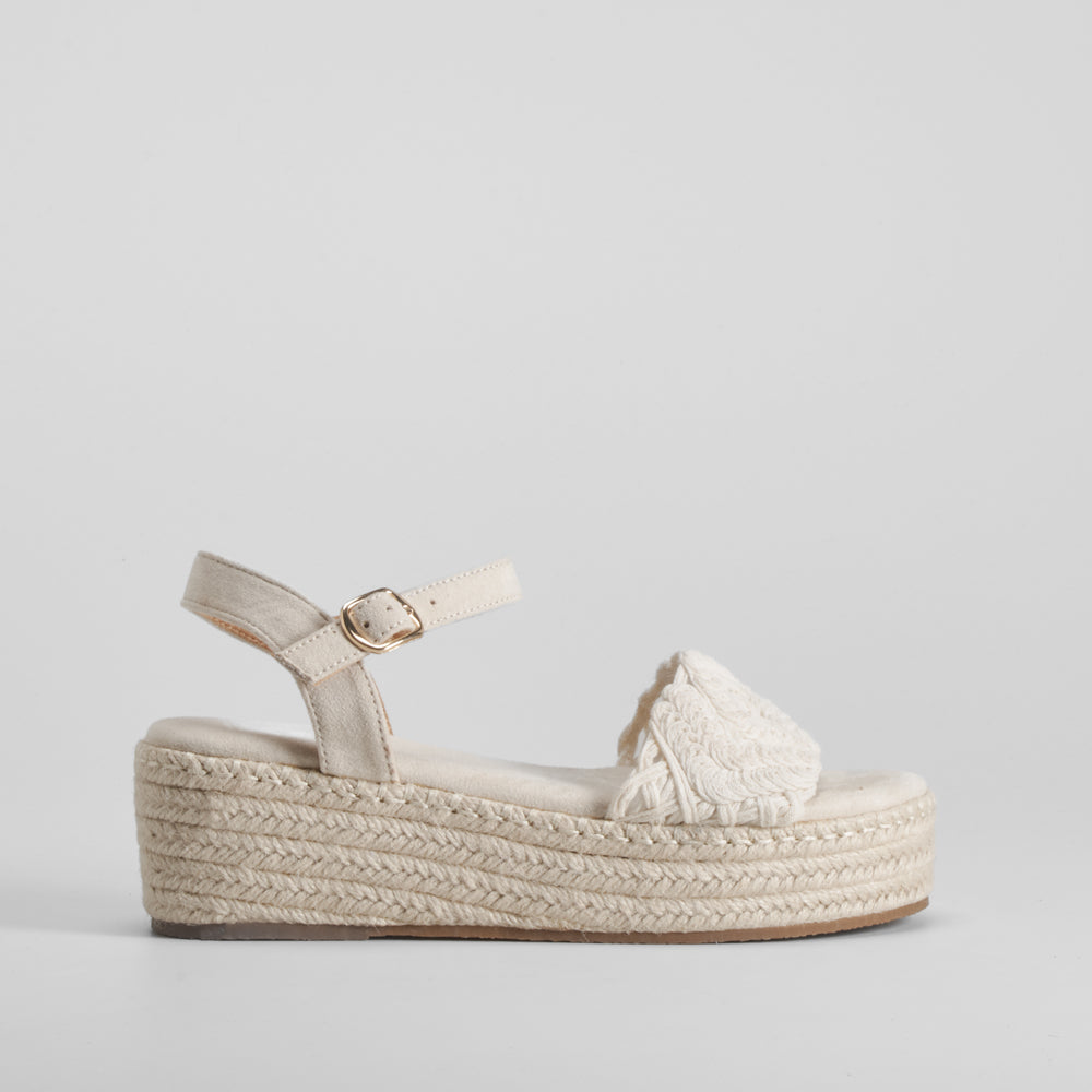 Sandalia cuña yute marrón claro XTI