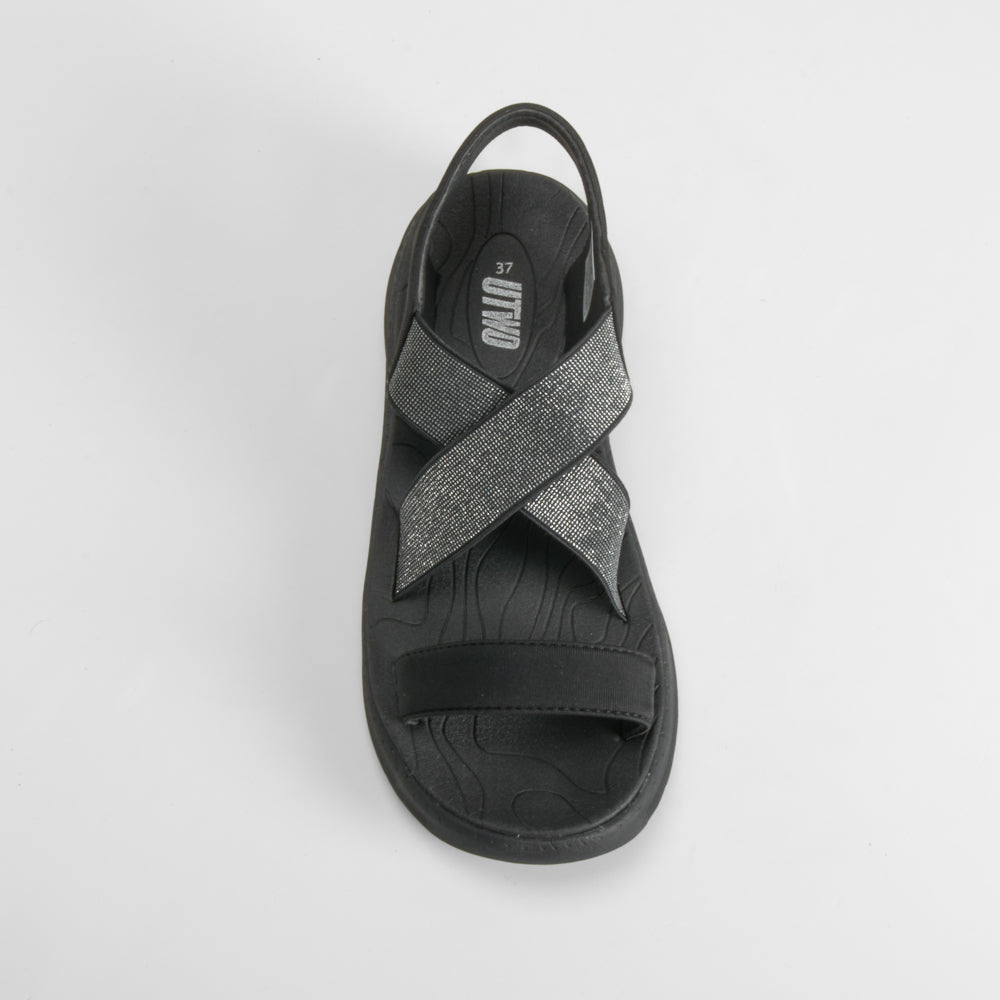 Sandalia deportiva walking negra UTWO