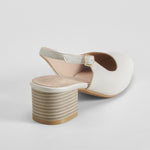 Zapato tacón destalonado de piel blanco COMFEET