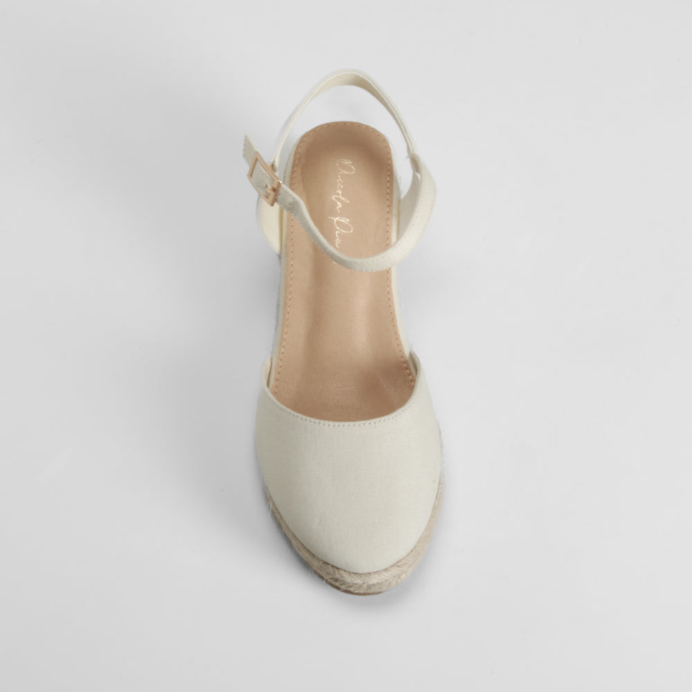 Sandalia de cuña yute beige PICCOLA PIU