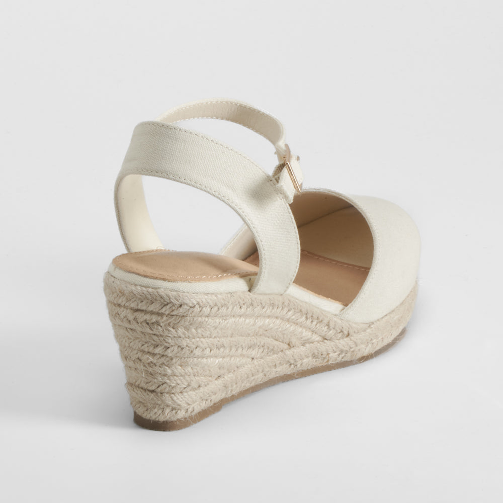 Sandalia de cuña yute beige PICCOLA PIU