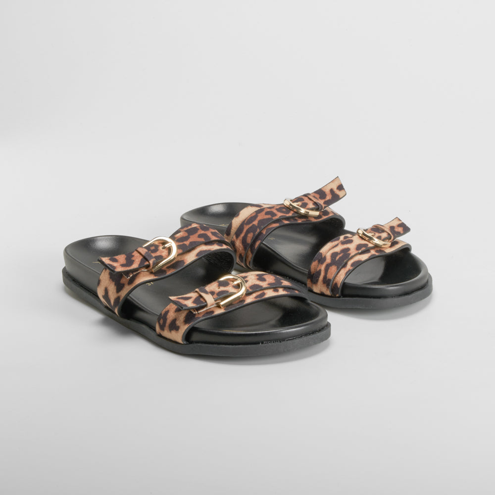 Sandalia bio marrón leopardo PICCOLA PIU