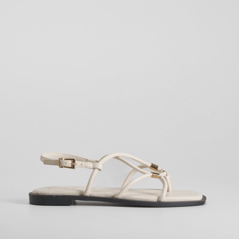 Sandalia plana tubular beige PICCOLA PIU