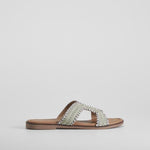 Sandalia plana tiras trenza gris PICCOLA PIU