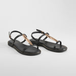 Sandalia plana metales negro PICCOLA PIU