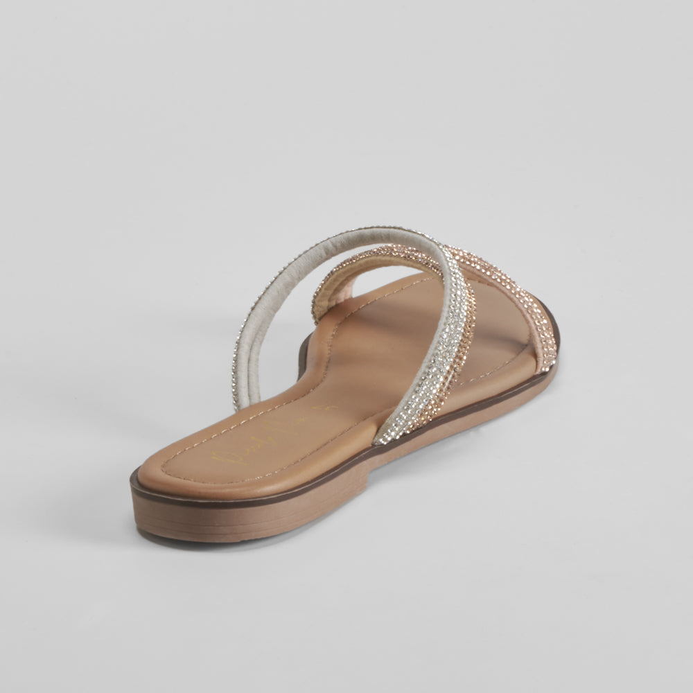 Sandalia plana tiras brillo multicolor PICCOLA PIU