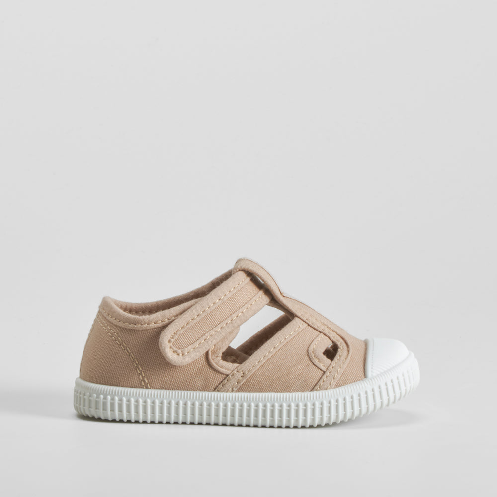 Zapatilla de lona cangrejera bebé beige BACHE