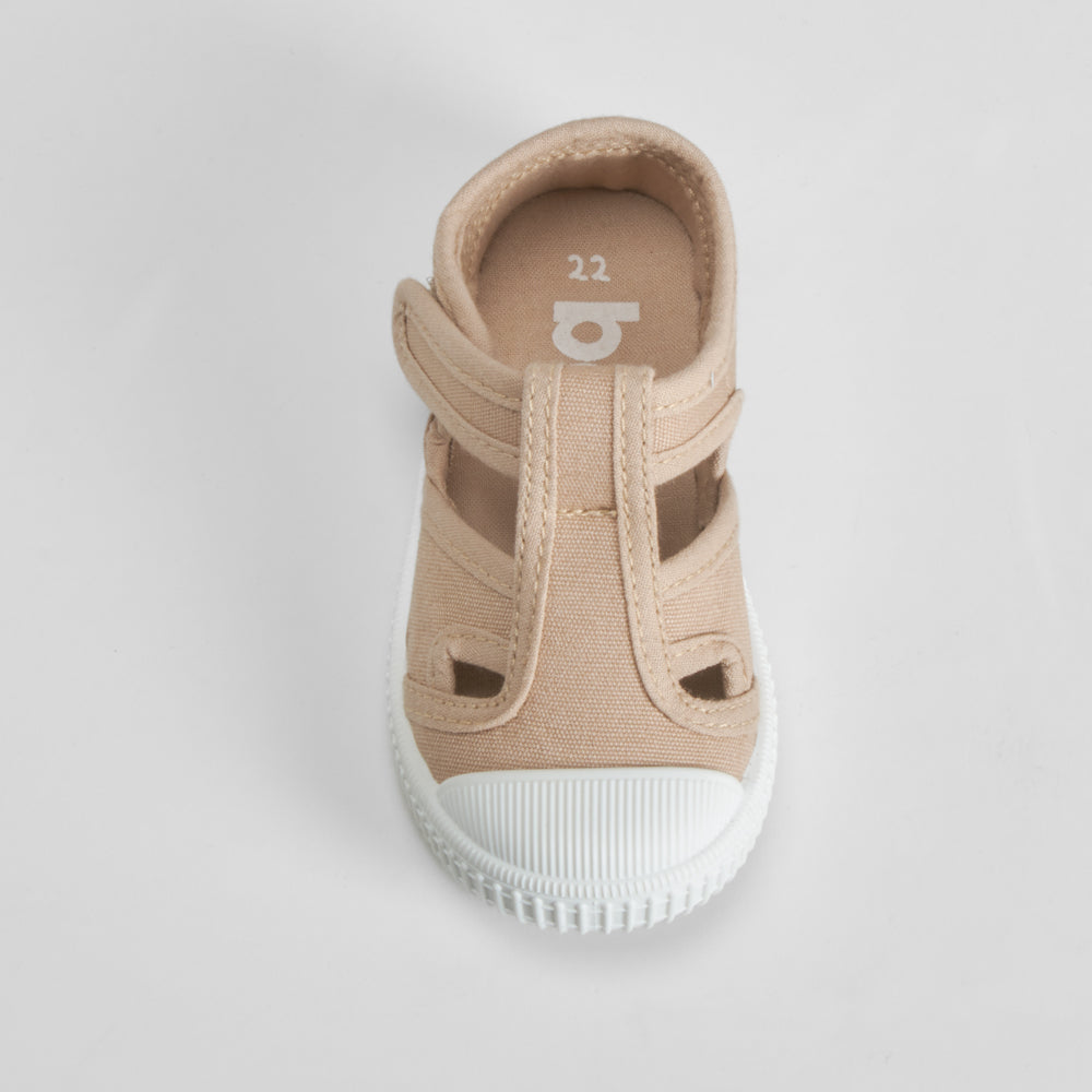 Zapatilla de lona cangrejera bebé beige BACHE