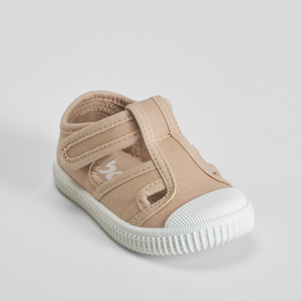 Zapatilla de lona cangrejera bebé beige BACHE