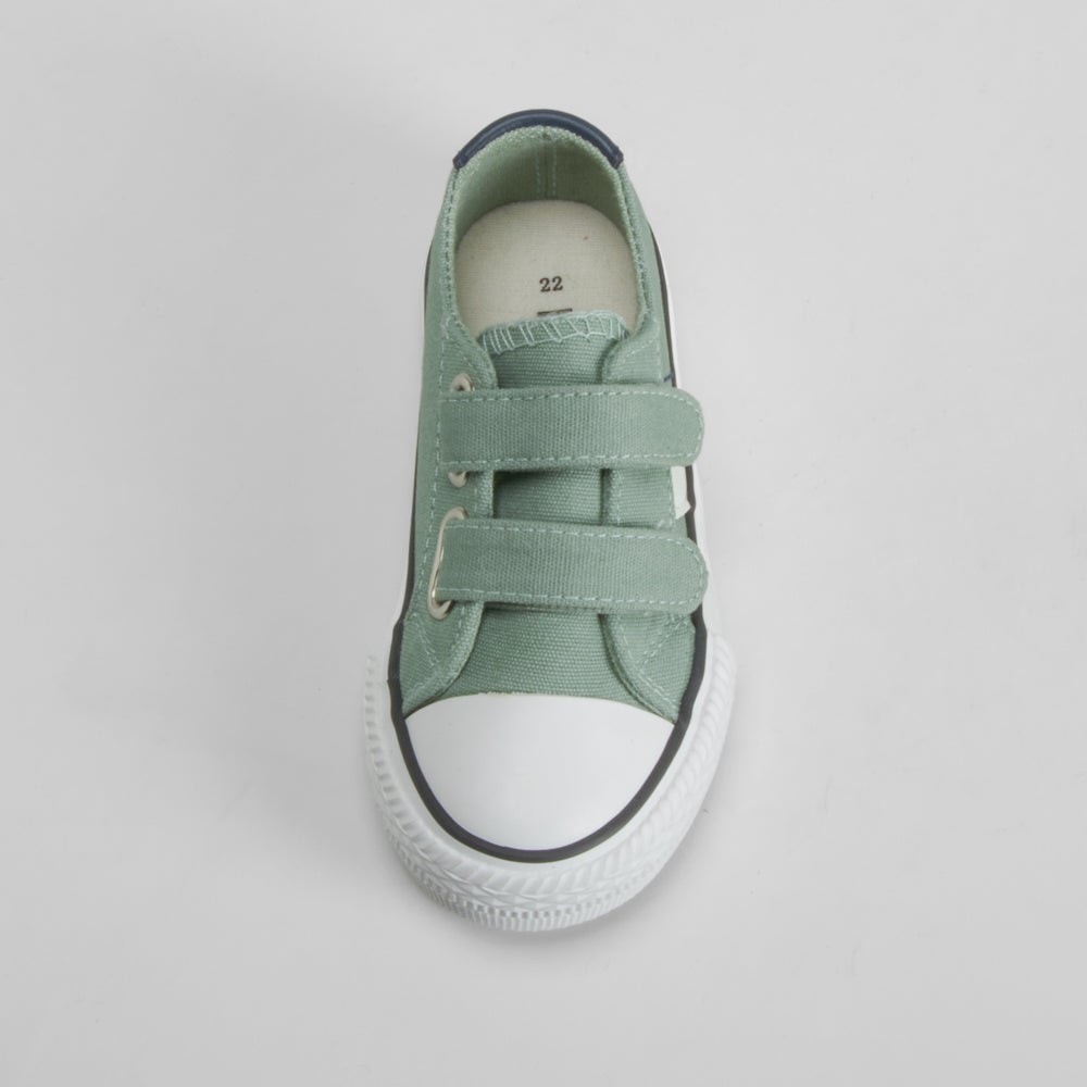 Zapatilla lona velcro bebé verde BACHE