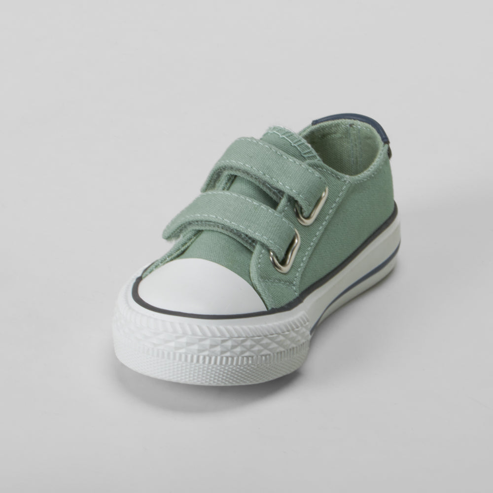 Zapatilla lona velcro bebé verde BACHE