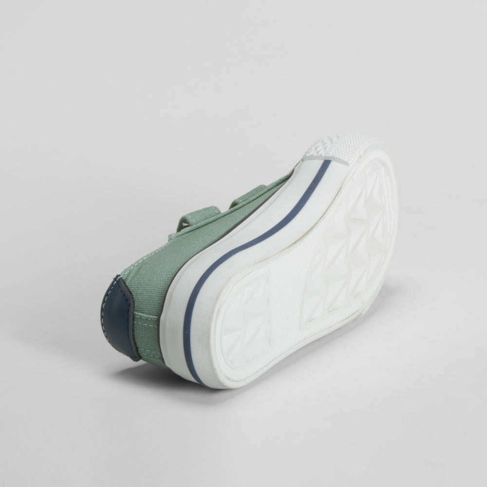 Zapatilla lona velcro bebé verde BACHE