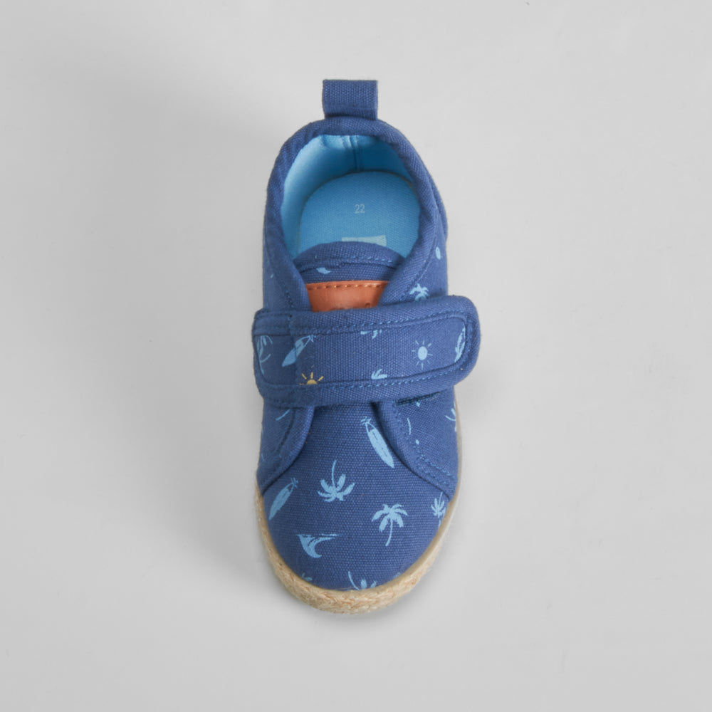 Zapatilla lona yute bebé azul BACHE