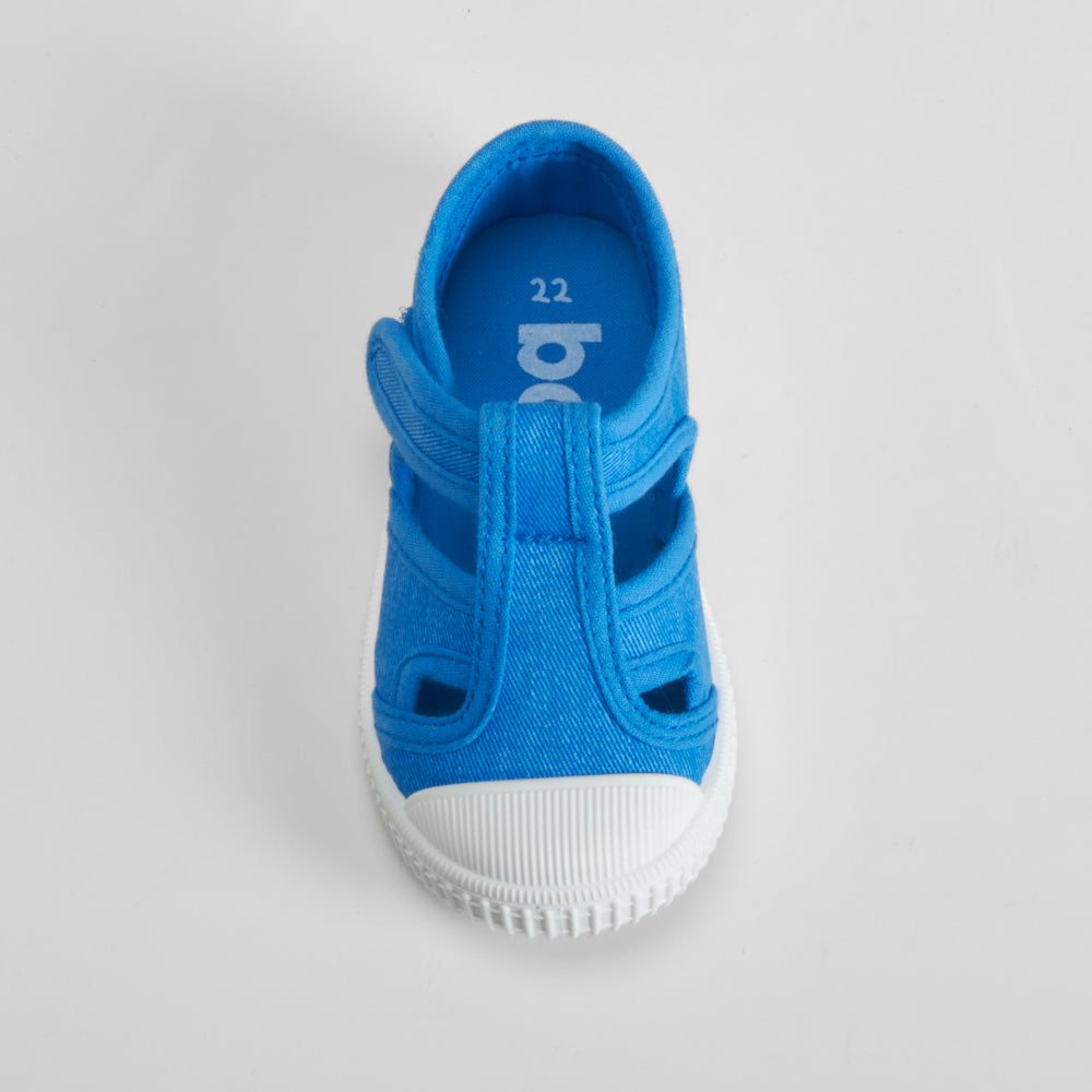 Zapatilla de lona cangrejera bebé azul BACHE