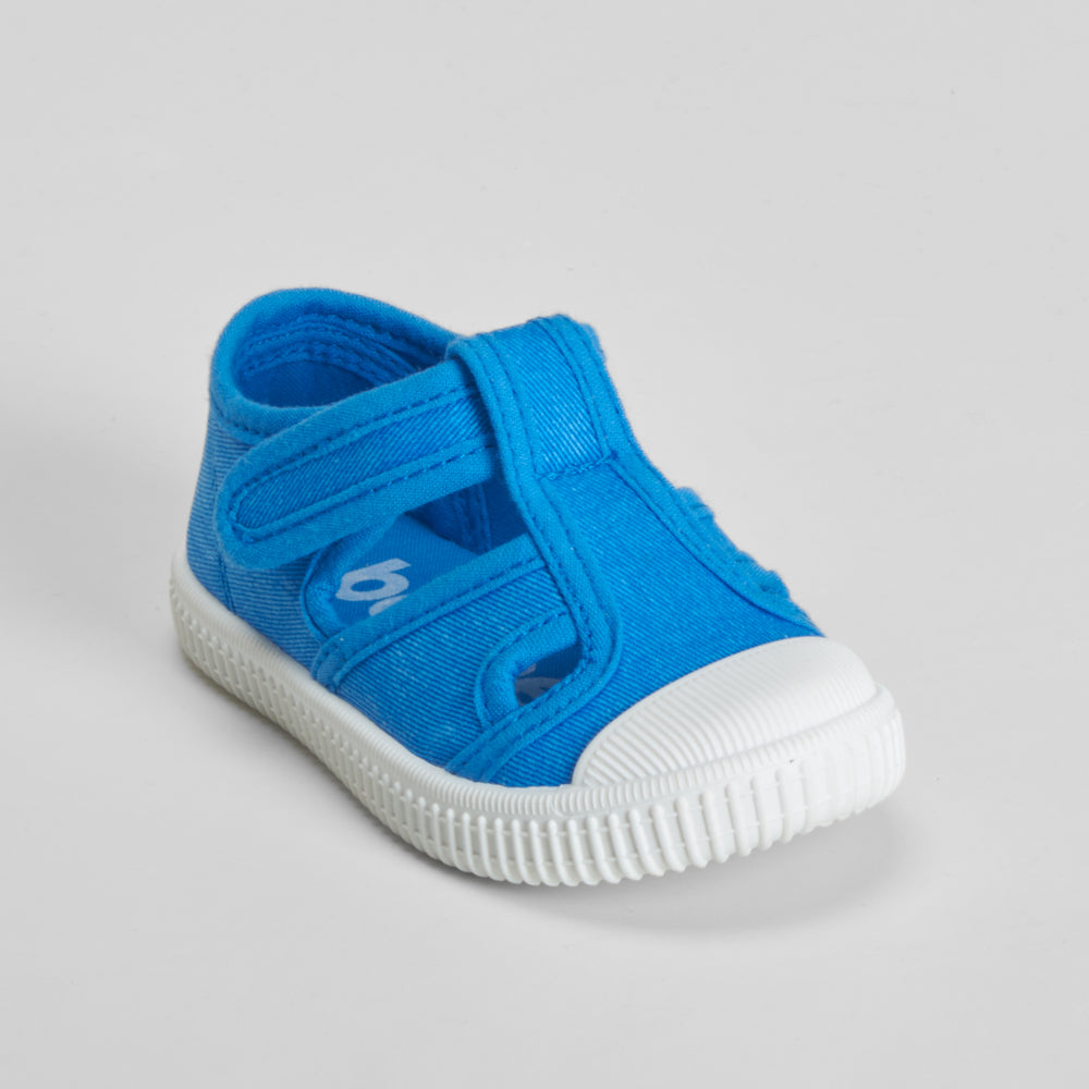 Zapatilla de lona cangrejera bebé azul BACHE