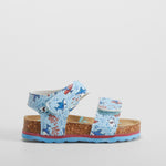 Sandalia bio estampada de bebé azul BACHE