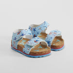 Sandalia bio estampada de bebé azul BACHE