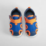Sandalia cerrada bebé mesh azul y naranja BACHE