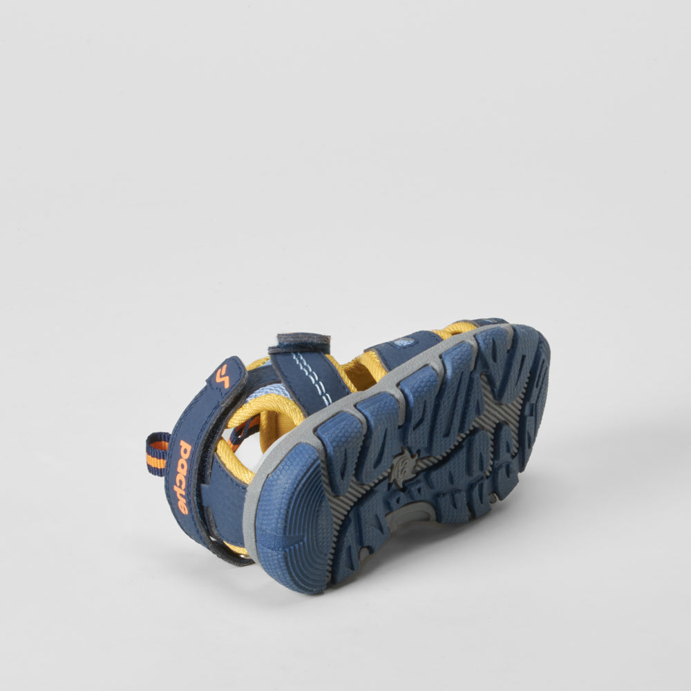 Sandalia deportiva bebé azul y amarillo BACHE