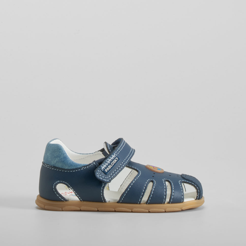 Sandalia step easy bebé piel azul PABLOSKY