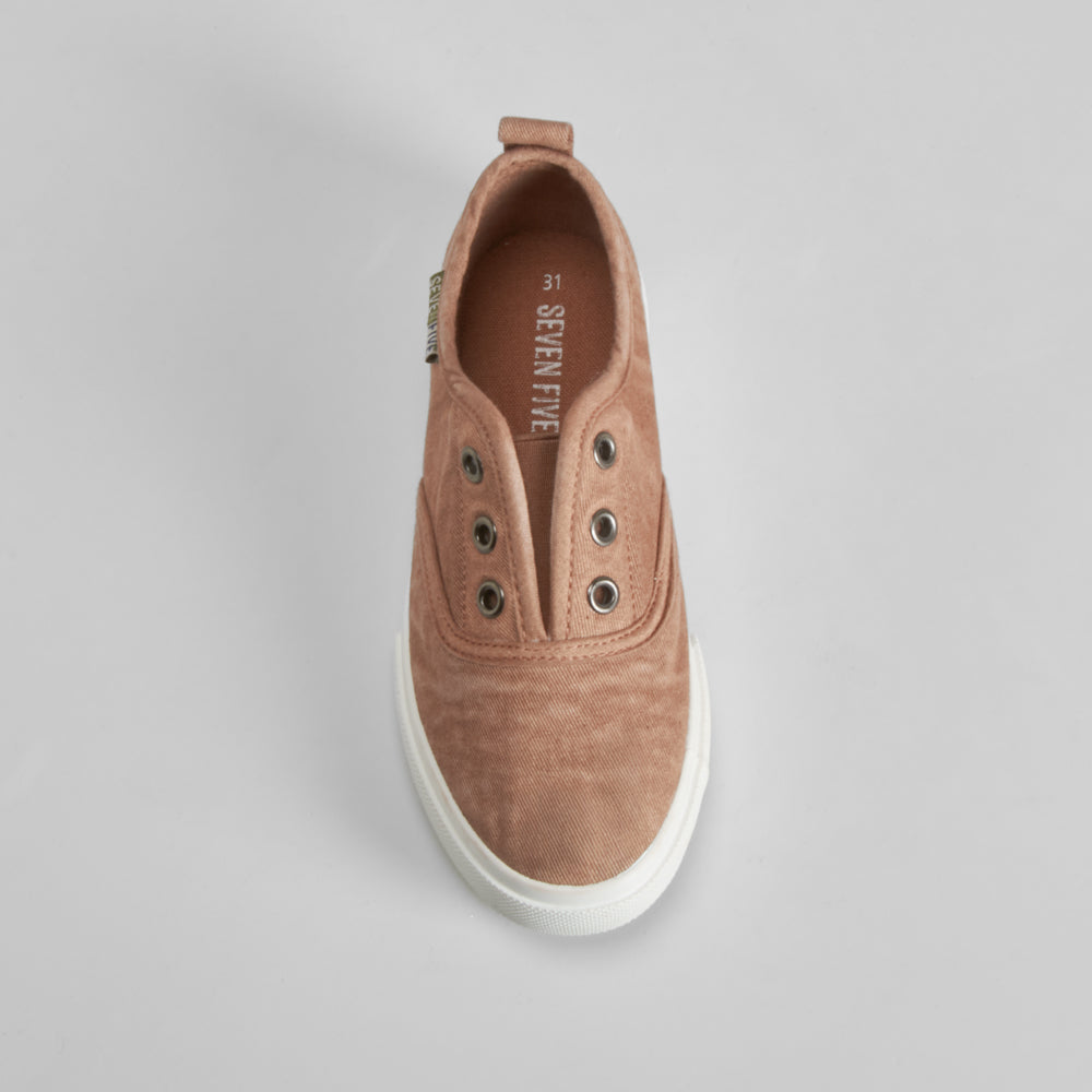 Zapatilla lona marrón efecto lavado SEVEN FIVE