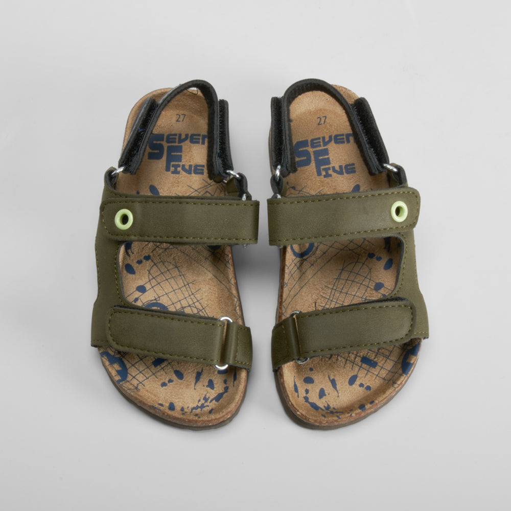 Sandalia bio infantil verde SEVEN FIVE