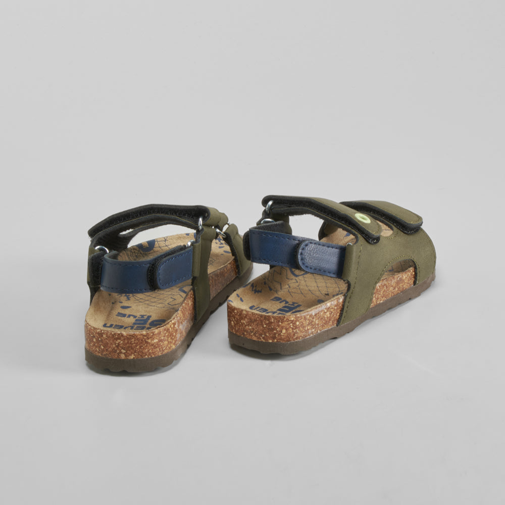 Sandalia bio infantil verde SEVEN FIVE
