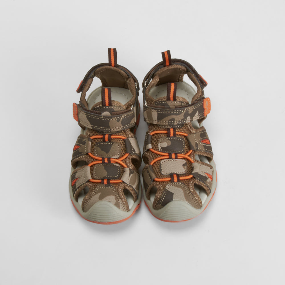 Sandalia deportiva marrón y kaki SEVEN FIVE