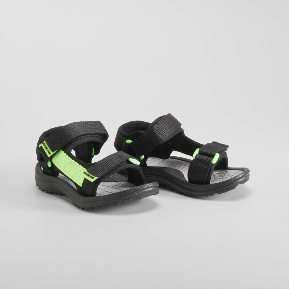 Sandalia deportiva negra y amarilla SEVEN FIVE
