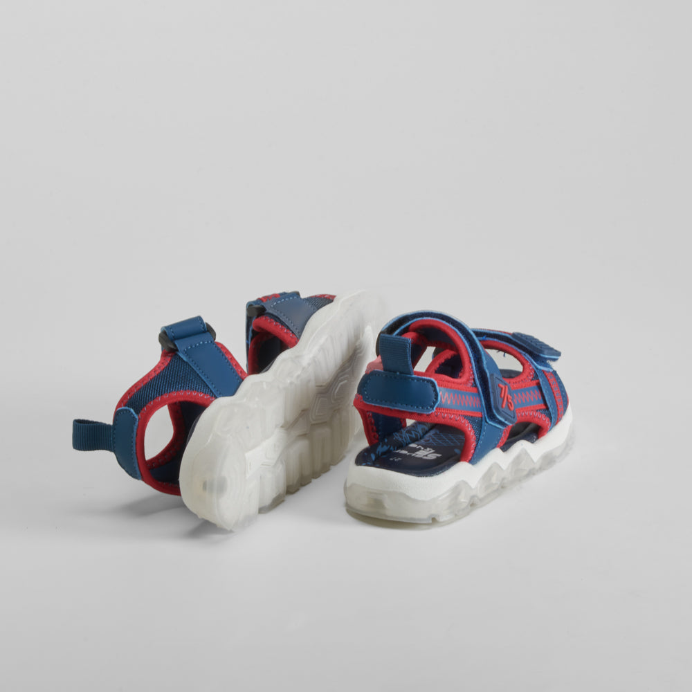 Sandalia deportiva de luces azul y rojo SEVEN FIVE