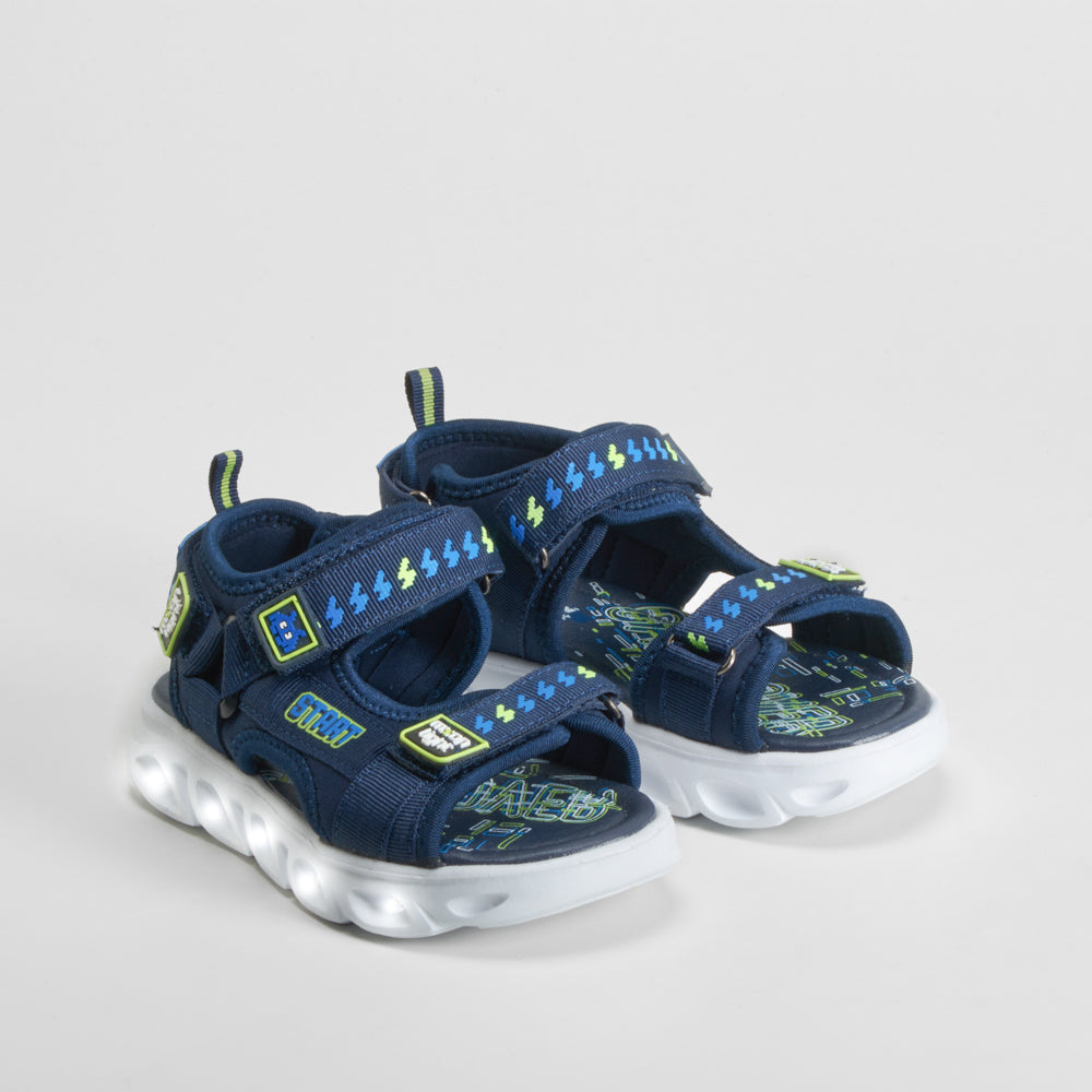 Sandalia deportiva con luces azul BEPPI