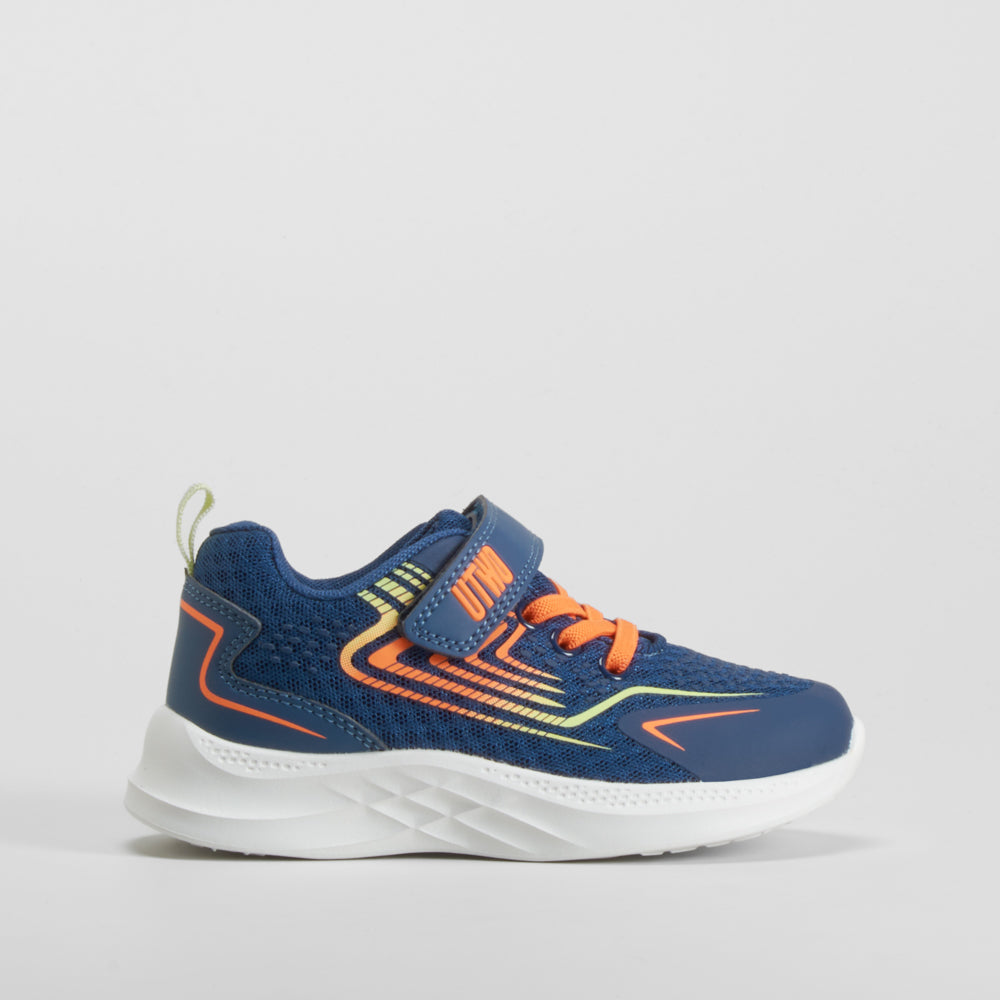 Deportiva running azul y naranja UTWO