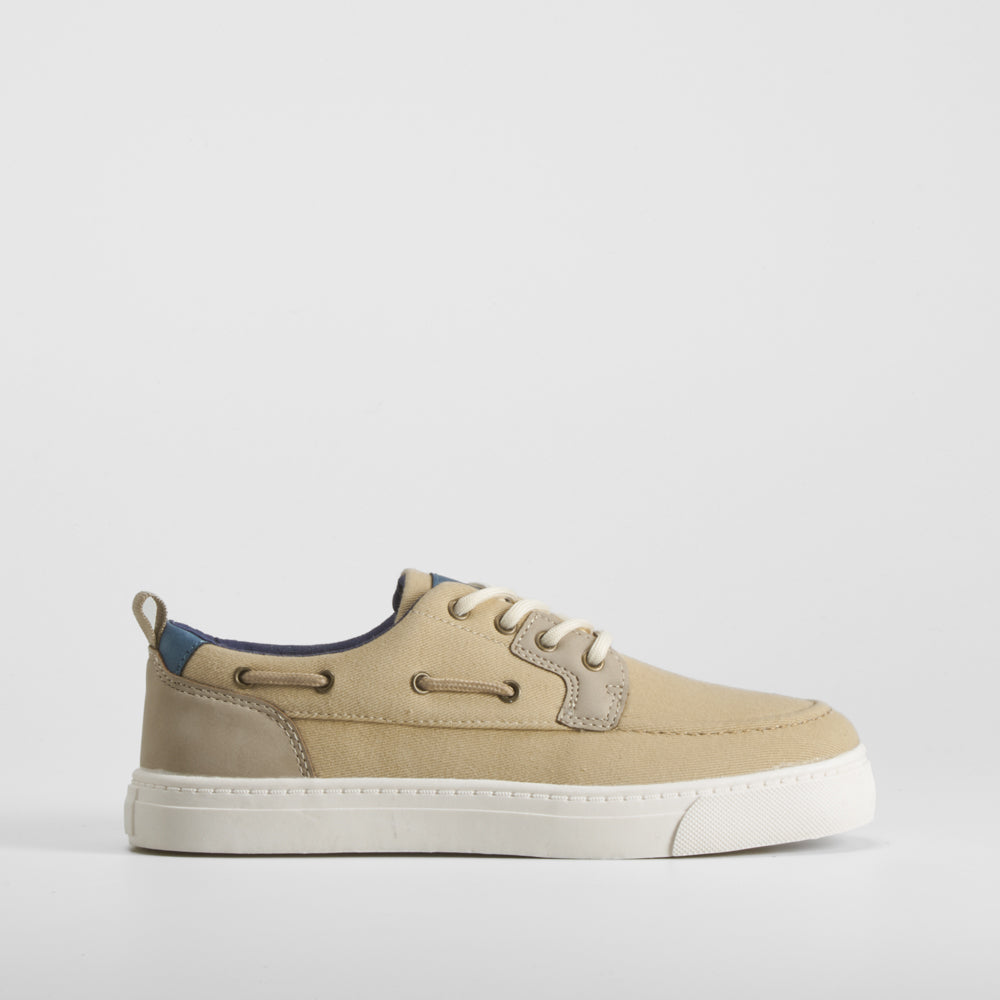 Náutico de lona juvenil beige SEVEN FIVE